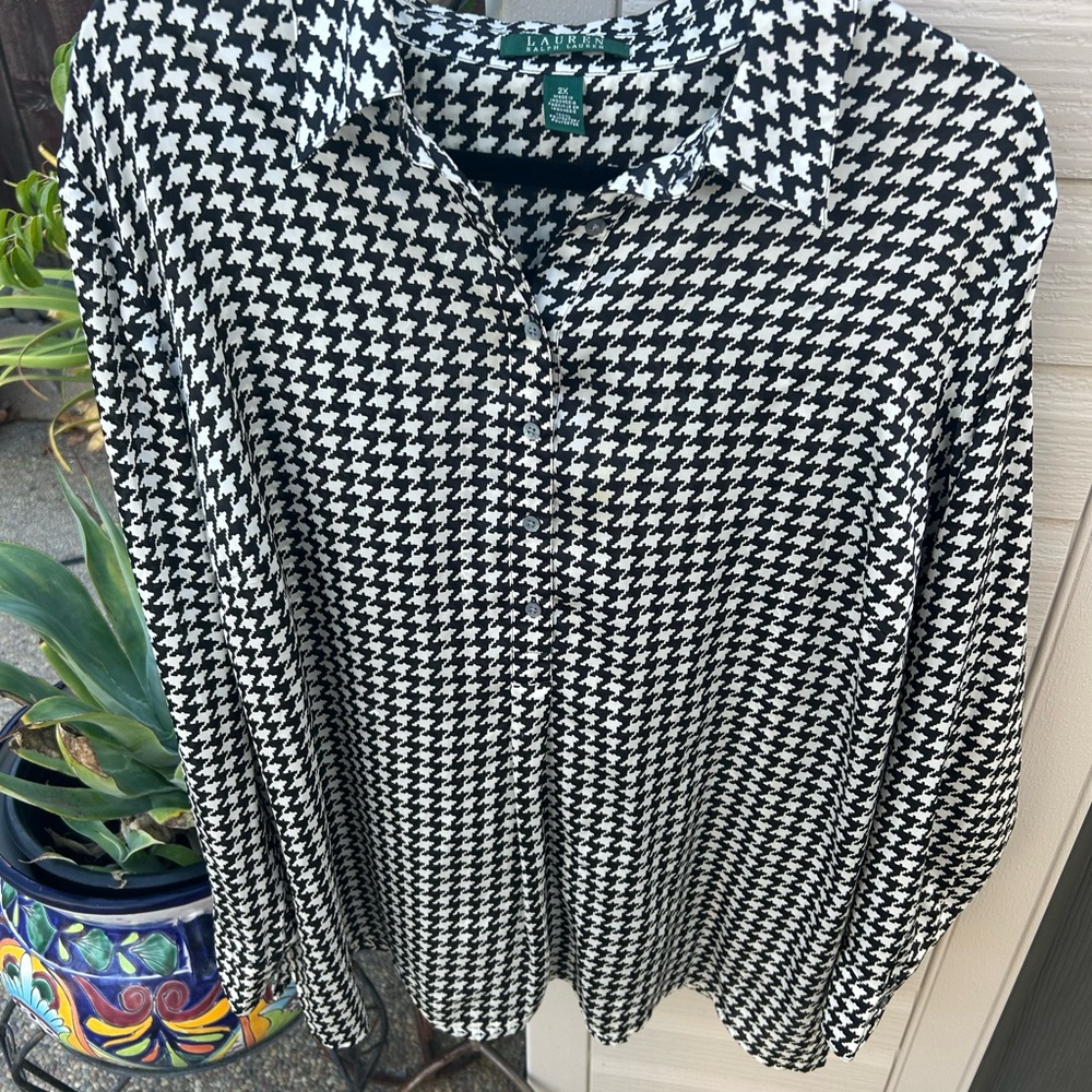 Ralph Lauren Monochrome Houndstooth Top